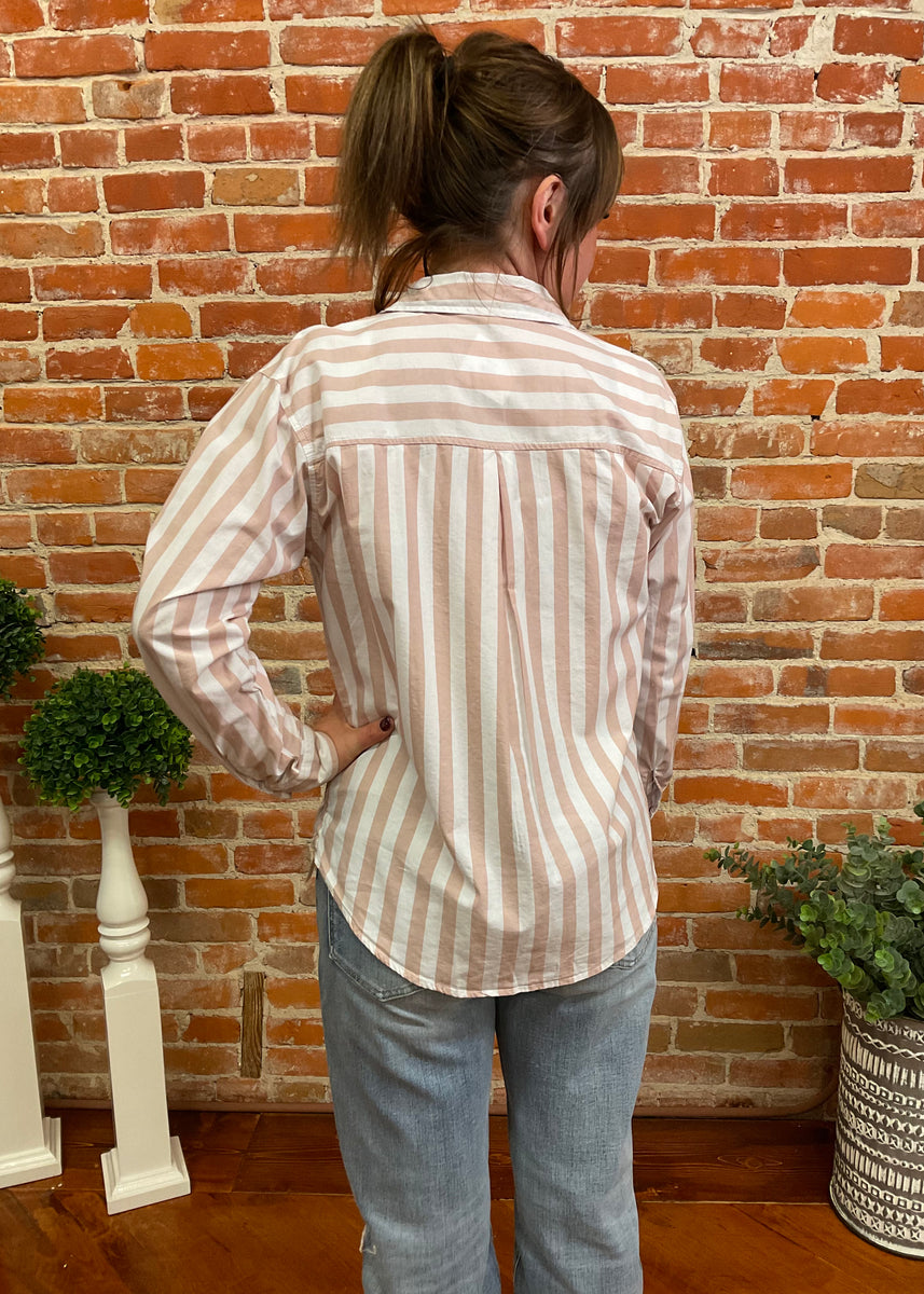 LAINEY'S LITTLE TOP - HAMPTONS HOT PINK STRIPE / WORTH WHITE