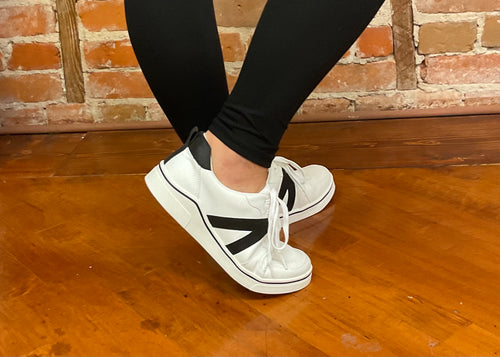 White Sneaker with V Detail (Multiple Colors)