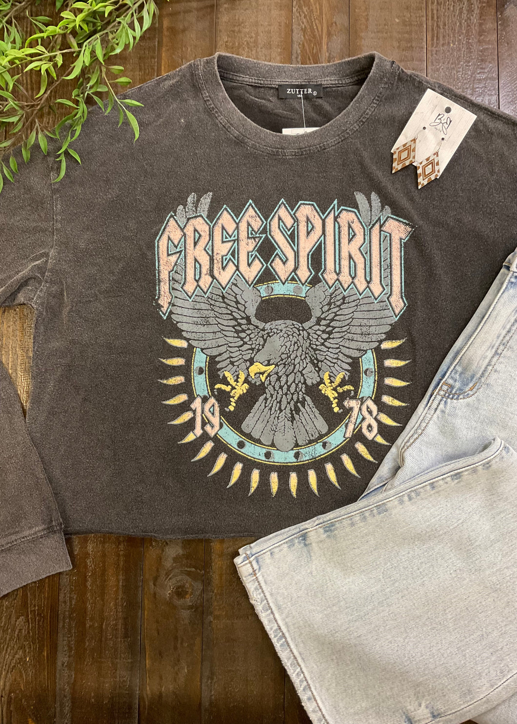 Free Spirit Long Sleeve Crop Tee