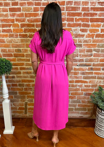 Hot Pink Shirt Dress