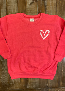 Youth Scribble Heart Sweatshirt