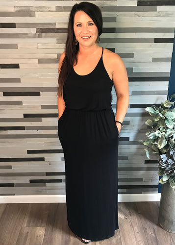 Black Halter Maxi Dress